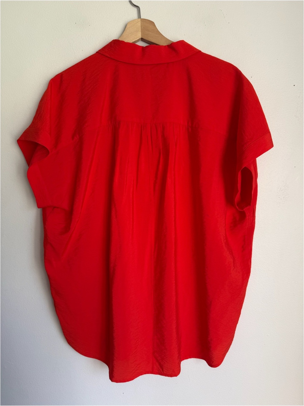 Whistles Lea Short Sleeve Red Orange Blouse Shirt - Picture 6 of 9